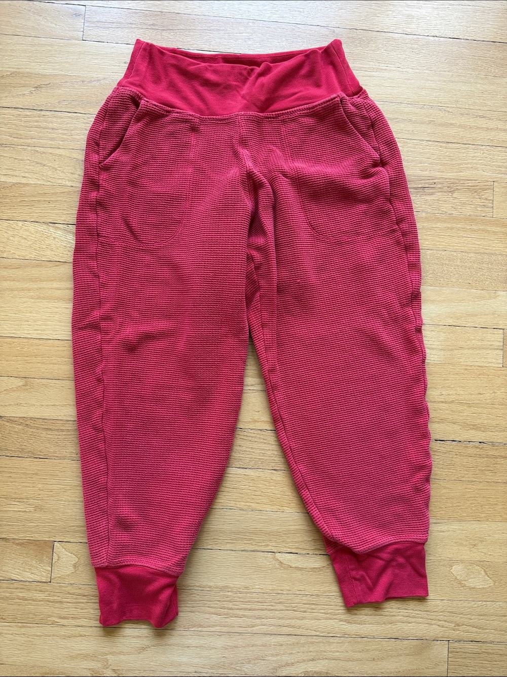 Athleta Red Cropped Knit Jogger Pants